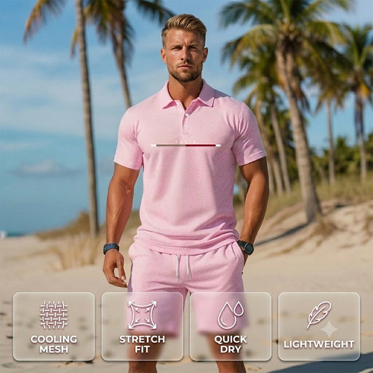 👕 Zomerse tweedelige set voor heren: polo en korte broek ☀️