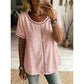 Casual bohemian dames top met opengewerkt patroon