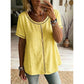 Casual bohemian dames top met opengewerkt patroon