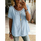 Casual bohemian dames top met opengewerkt patroon