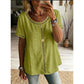 Casual bohemian dames top met opengewerkt patroon