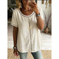 Casual bohemian dames top met opengewerkt patroon