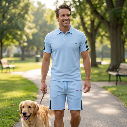 🏆LAATSTE DAG UITVERKOOP 50% KORTING🔥 Heren Casual Korte Mouw Shorts Set