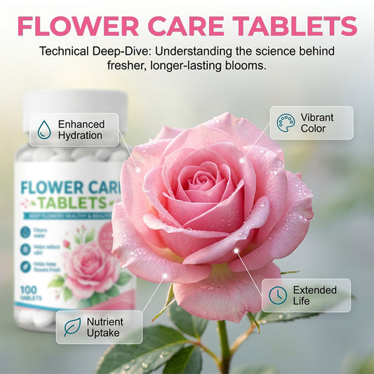 💥【LIMITED TIME 50% OFF】🔥 Bloemverzorgingstabletten | Verlengt Bloeitijd | Antibacterieel & Geurneutraliserend | 100 Tabletten/Fles | Kristalhelder Water