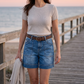 👖✨ Dames Bermuda Spijkerbroek Shorts met Zakken | Nu 50% Korting! | Midden Taille & Stretchy 🌞