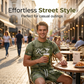 Herren Lässiges Kunstdenim-Print T-Shirt & Shorts Set