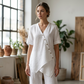 ⌛Tijdelijke aanbieding – Set bestaande uit een asymmetrische top en een broek met wijde pijpen voor dames