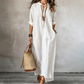 🔥 50% KORTING! 👗 Dames Gestreepte V-Hals Maxi Jurk – Licht, Luchtig & Perfect voor de Zomer ☀️