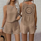 Casual dames broek 2-delige mouwloze top set
