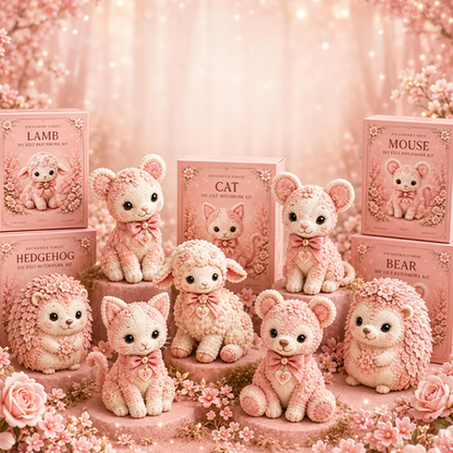 Roze doe-het-zelf vilt patchworkset