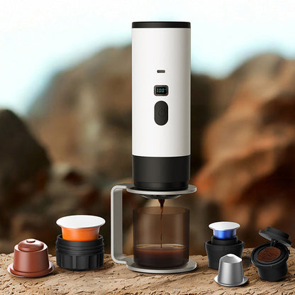 🔥 Slechts voor korte tijd: 50% korting – Draagbare espressomachine met accu voor gemalen koffie en capsules☕