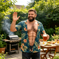 Grappig T-shirt voor mannen met 3D-print van een behaarde borst