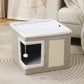 🐾 Tijdelijke Korting! – Opvouwbaar 2-in-1 Kattenhuis met 2 Niveaus & Geïntegreerde Krabpaal | Comfortabele Rustplek voor Katten | Ruimtebesparend & Draagbaar