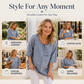 💙 Denimlook Dames T-shirt – Korte Mouwen, Comfortabele Pasvorm & Makkelijk Te Combineren