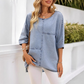 💙 Denimlook Dames T-shirt – Korte Mouwen, Comfortabele Pasvorm & Makkelijk Te Combineren