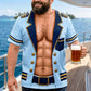 Grappig T-shirt voor heren met print van nepspieren