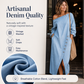 💙 Off-Shoulder Denimjurk – Nieuwe Najaarscollectie | Vrouwelijke Pasvorm & Casual Elegantie | Tijdelijk 50% KORTING