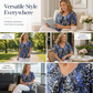 🎉Grote uitverkoop 2026: 50 % korting💞 Dames-T-shirt met V-hals, luipaardprint en korte mouwen – geplooide tuniek