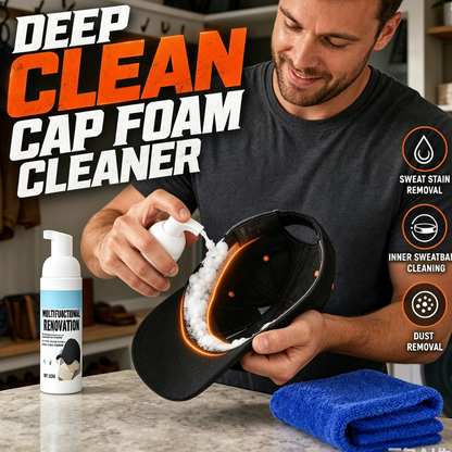 🧢🫧 KOOP 2, KRIJG 1 GRATIS! Schuimreiniger voor Baseballpetten – Reinigen Zonder Uitspoelen | Helpt de Vorm van je Pet te Behouden ✨
