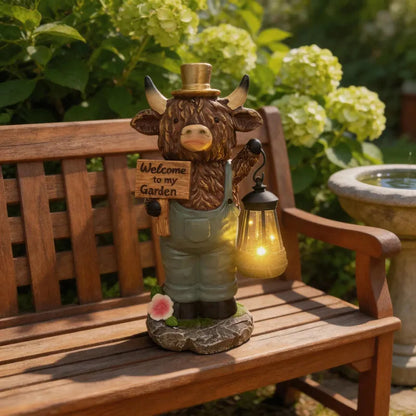 🐮☀️ 50% KORTING! Solar Tuinlamp Highland Koe | Schattige Buitenverlichting Voor Een Gezellige Tuinsfeer ✨