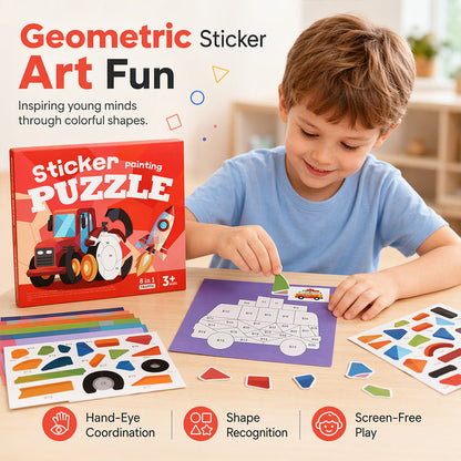 🎉 60% KORTING! ✨ Kinderen Geometrisch Sticker Activiteitenboek – Leuk Vormen Matchen & Creatief Sticker Spelen | Schermvrije Activiteit voor Kinderen | Geweldig voor Reizen, Thuis & Leren