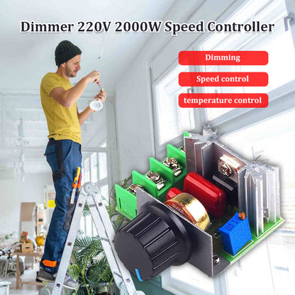 ⚡🎛️ 50% KORTING! Nooit meer te hoge of te lage spanning! Deze 2000W wisselspanningsregelaar met draaiknop stelt elke gewenste spanning in van 50–250V – compact, krachtig en direct klaar voor je werkbank!