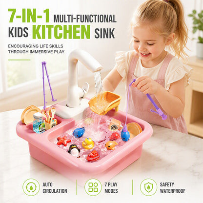 🎄 VROEGE KERSTAANBIEDING – 60% KORTING – Speelgoedgootsteen voor Kinderen met Stromend Water | Interactief Keukenspeelgoed voor Leuk & Leerzaam Spelen | Perfect als Kerstcadeau