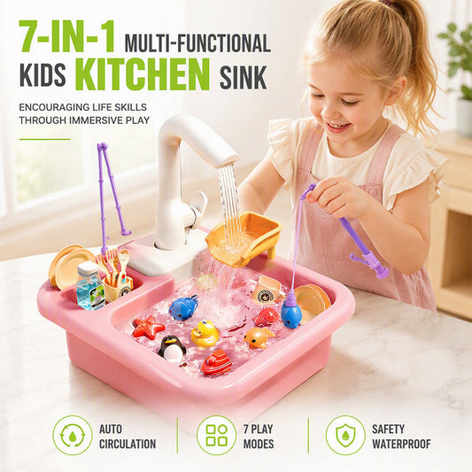 🎄 VROEGE KERSTAANBIEDING – 60% KORTING – Speelgoedgootsteen voor Kinderen met Stromend Water | Interactief Keukenspeelgoed voor Leuk & Leerzaam Spelen | Perfect als Kerstcadeau