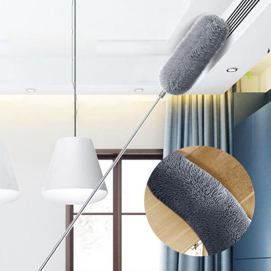 🔥 50% KORTING ! ✨ Uitschuifbare stofvegen - Elektrostatische werking, Verlengbaar voor hoge hoeken, Wasbare microvezel kop voor meubelonderhoud 🧹⚡