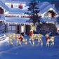 🦌 50% KORTING – Verlichte Kerst Rendierfamilie van 3 Delen | LED-strik & Stevig Smeedijzeren Frame | Voor Binnen en Buiten