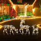 🦌 50% KORTING – Verlichte Kerst Rendierfamilie van 3 Delen | LED-strik & Stevig Smeedijzeren Frame | Voor Binnen en Buiten