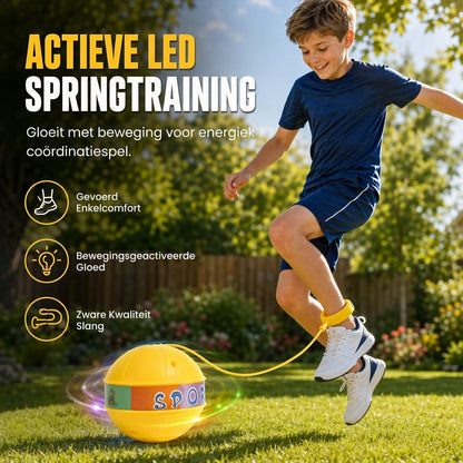 🎁Nieuwe artikelen 50% KORTING💥Kinderen: knipperende ‘Skip Ball’ met LED-verlichting – enkel-speeltje met zachte sponshoes voor sensorische integratietraining