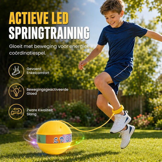 🎁Nieuwe artikelen 50% KORTING💥Kinderen: knipperende ‘Skip Ball’ met LED-verlichting – enkel-speeltje met zachte sponshoes voor sensorische integratietraining