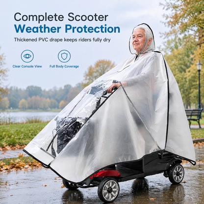 🌧️🛵 Waterdichte Regenhoes voor Scootmobiel – Extra Lange Bescherming met Transparant Dashboardvenster